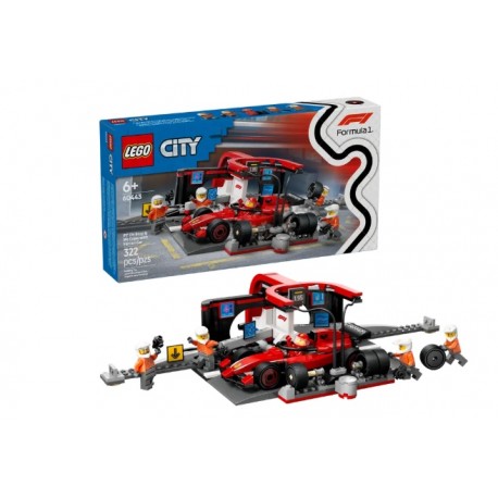 Lego 60443 Pitstop e meccanici con monoposto Ferrari F1®