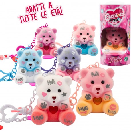 Giochi Preziosi - Coccolotti Love&Tell, 1 Orsetto Casuale tra 6 Disponibili, con Funzione Registrazione e Portachiavi Charm