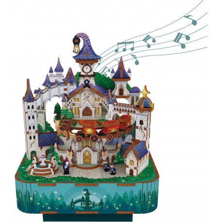 TonecheerPuzzle 3D Musicale Legno, Kit di Modellismo Carillon Rotante, Puzzle in Legno  Castello Magico