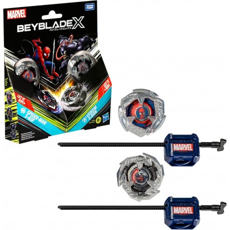 Hasbro Beyblade X in collaborazione con Marvel, Spider-Man 3-60F vs. Venom 3-80N, Confezione Multipla