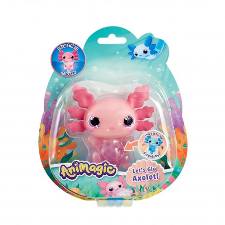 Animagic - Let's Go Axolotl - Animale elettronico e Illuminato - Rosa
