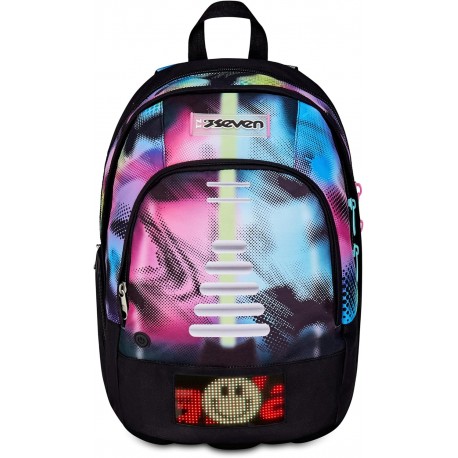 Seven Zaino Scuola Dual Write Down, Fucsia, Doppio Scomparto Da 31 Litri