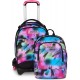 Seven Trolley Scuola Jack 3 Ruote Detach Write Down, Fucsia Azzurro, Zaino Con Carrello Sganciabile Da 37 Litri