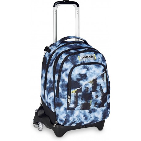 Seven Trolley Scuola Jack 3 Ruote Detach, Grigio, Zaino Con Carrello Sganciabile, 37 L