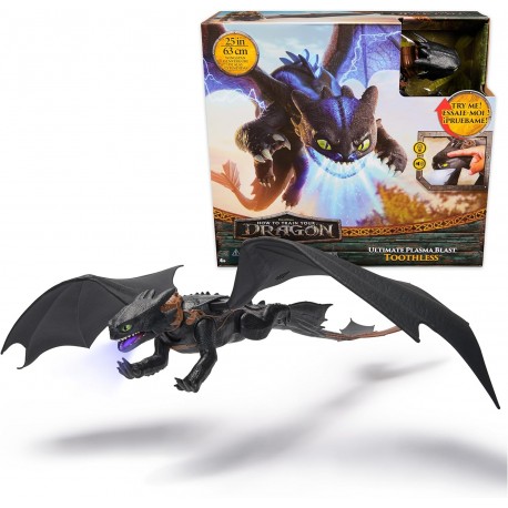 DreamWorks Dragons, How to Train Your Dragon, Sdentato Sputafuoco, Action Figure con Luci, Suoni e Ali da 38