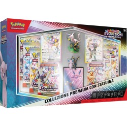 Pokémon: collezione premium con statuina dell’espansione Evoluzioni Prismatiche