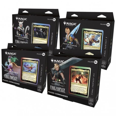 Magic the Gathering Final Fantasy Commander Decks Display (4)  ITA